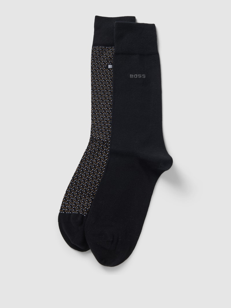 Socken mit Label-Detail im 2er-Pack in schwarz