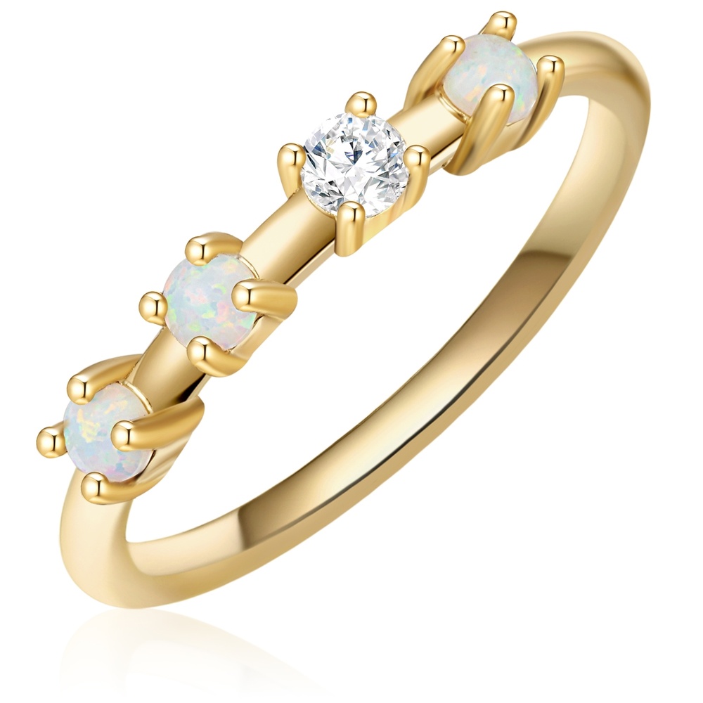 Glanzstücke München Bague en argent Argent sterling Oxyde de zirconium (CZ) en Or jaune Bague