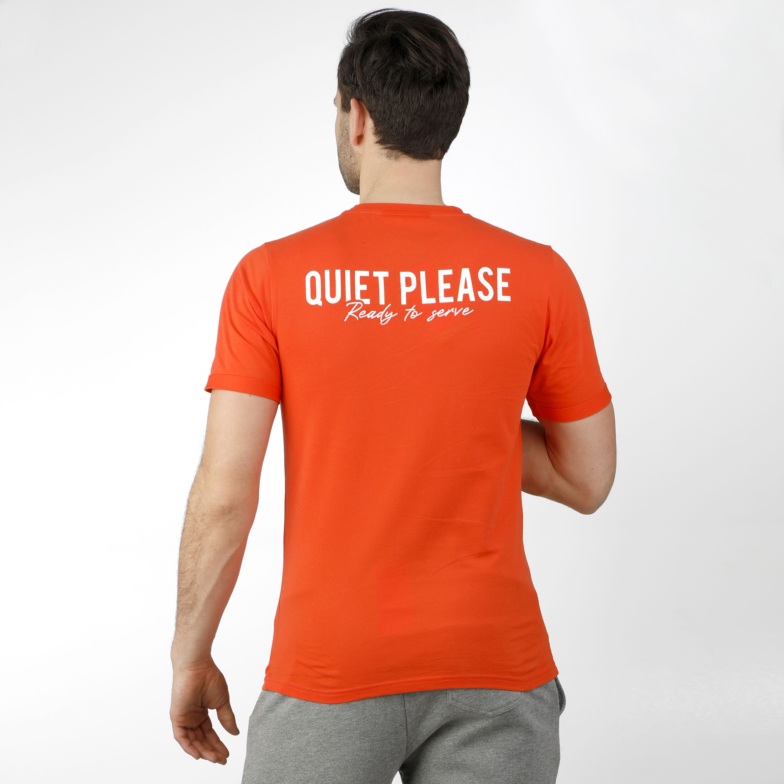 Ready To Serve T-Shirt Herren - Orange, Weiß