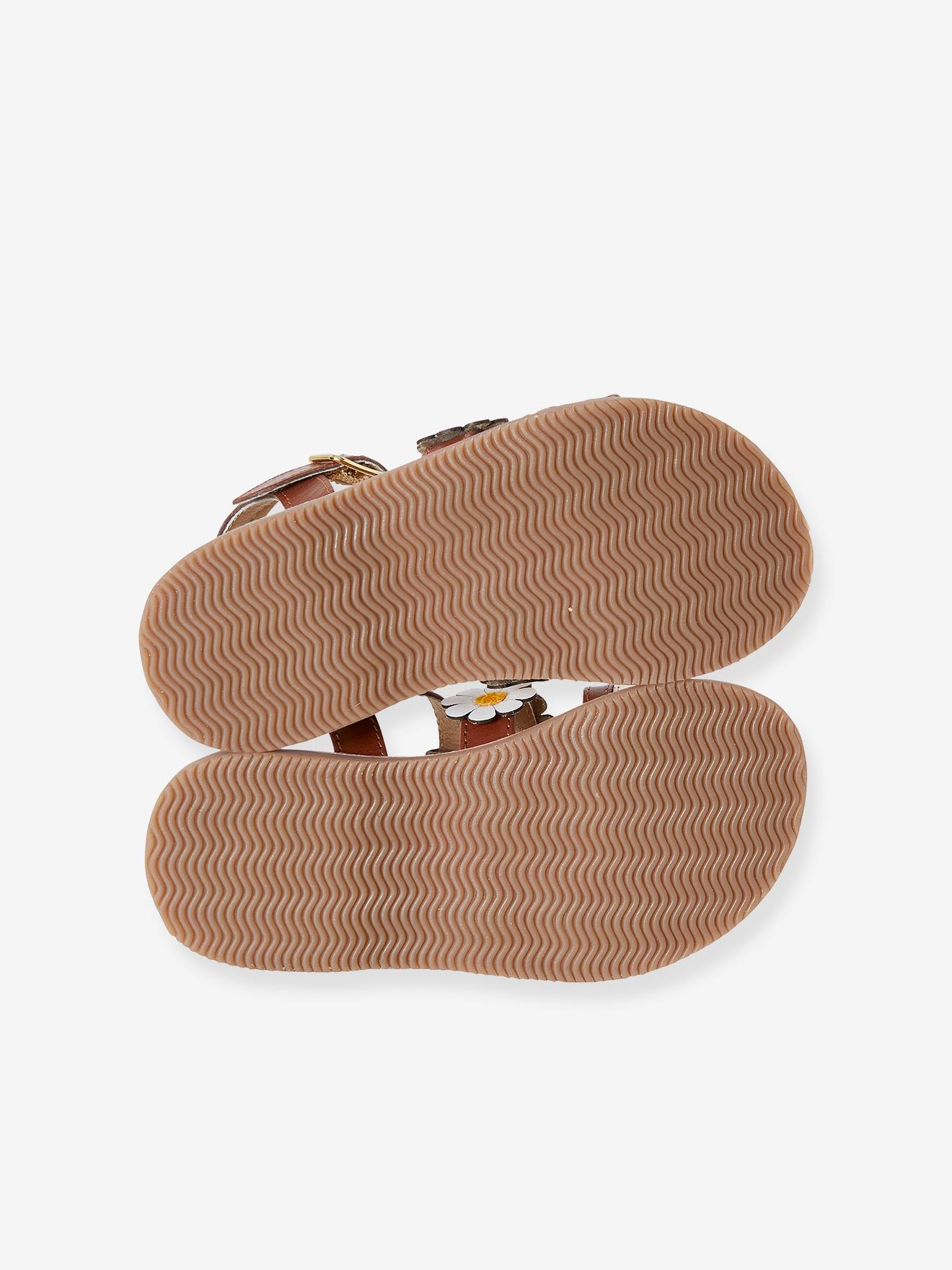 Sandales cuir fille collection maternelle camel