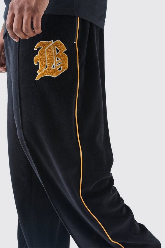 Plus breite Velour Jogginghose