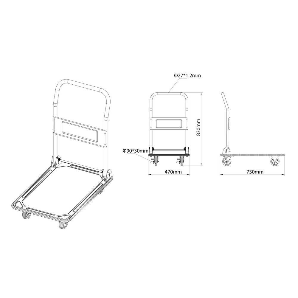 TOOLCRAFT Transportwagen Plattformwagen klappbar, Traglast: 150 kg