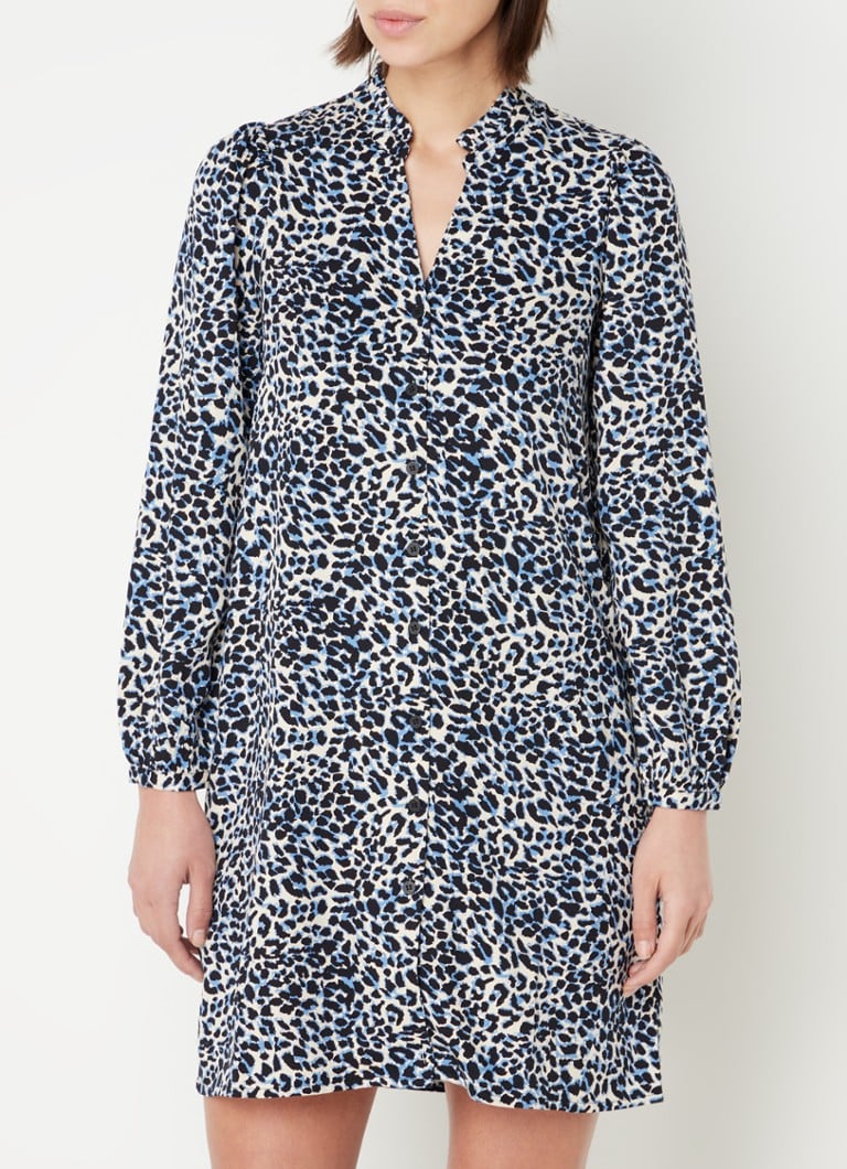 Rochie mini stil bluză Whistles cu imprimeu leopard și buzunare laterale