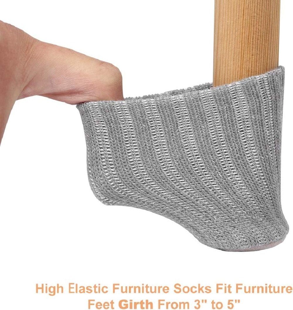 KLLGIA Stuhlsocke Stuhlbeinsocken, 24er-Pack, Bodenschutz vor Kratzern und Lärm, (1 St)