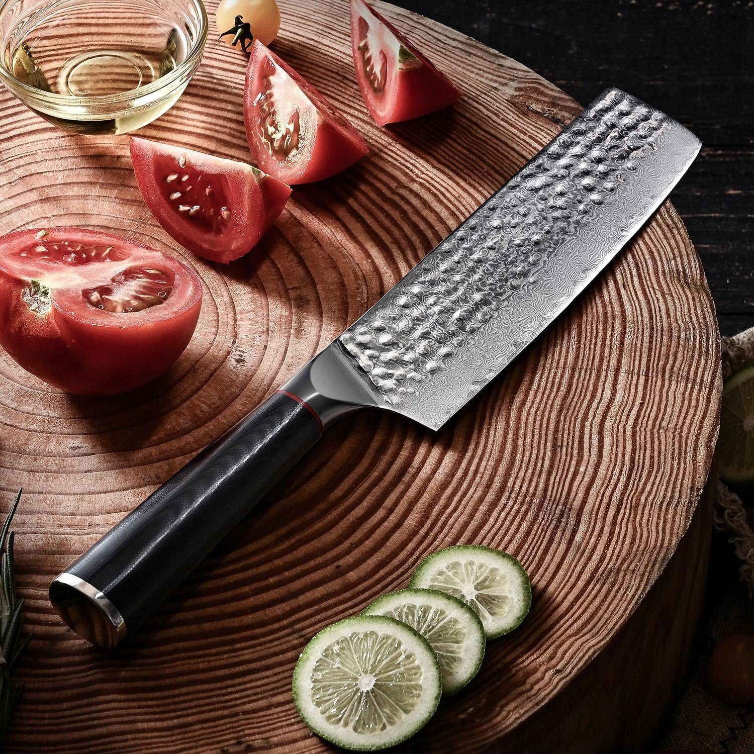 Home safety Damastmesser Küchenmesser VG10 Damaskus Stahl Kochmesser Santoku Chef Hackmesser