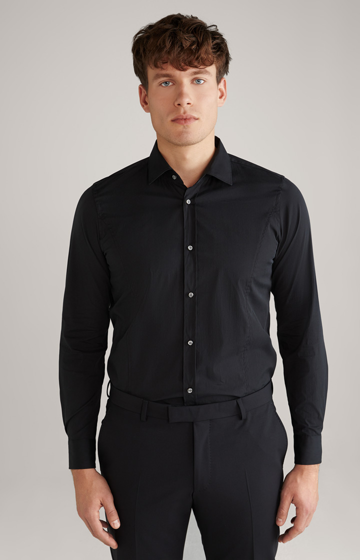 Stretch-Hemd Victor in Schwarz