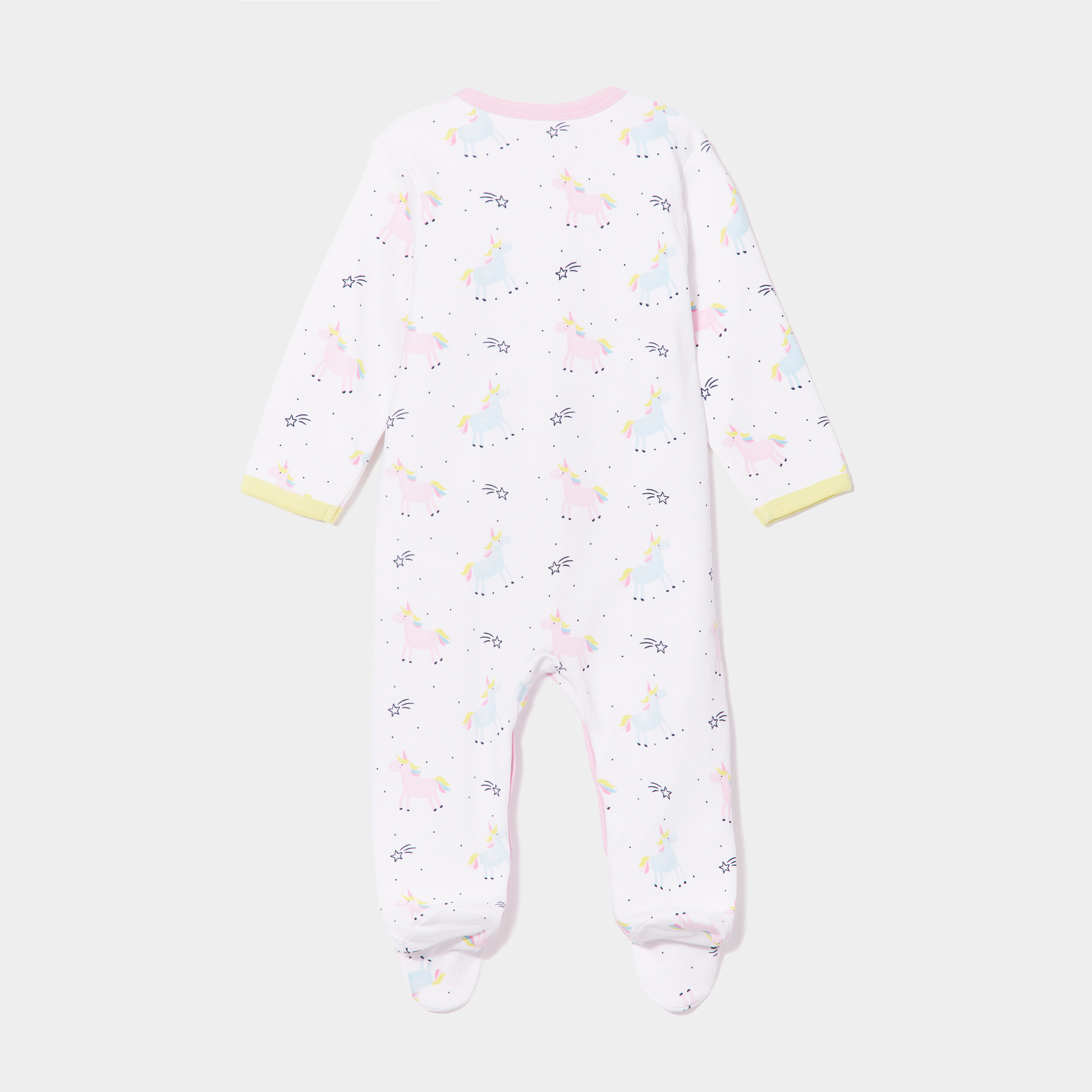Pyjama manches longues boutonné devant ivoire bébé | La Halle