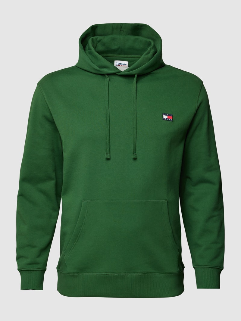 PLUS SIZE Hoodie mit Logo-Stitching in dunkelgrün