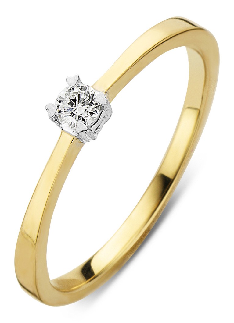 Bague en or Diamond Point avec diamant de 0,10 ct Starlight