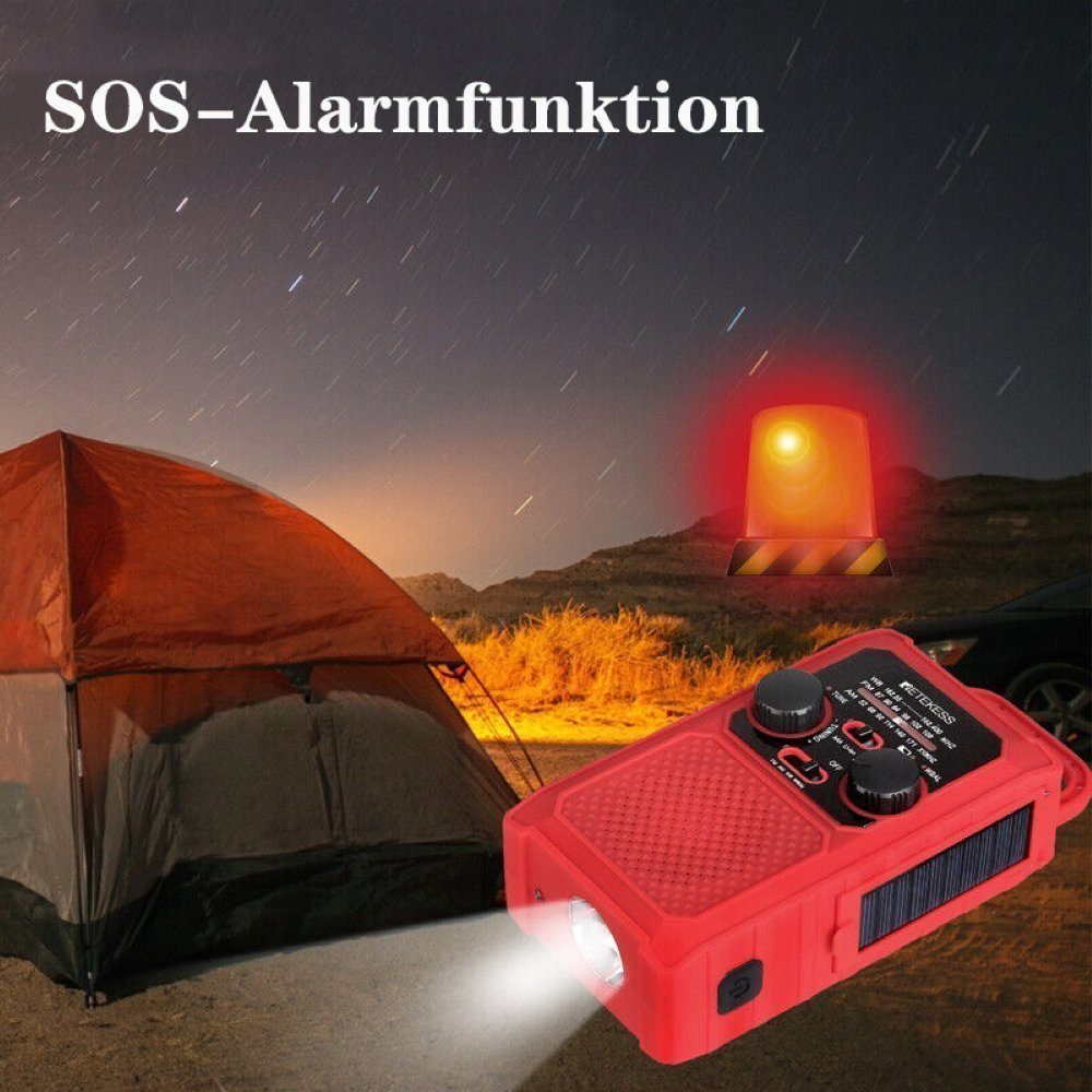 Retekess TR201 tragbares Notfallradio IPX3 wasserdicht, 5000mAh AM/FM Notfallradio (IPX3 wasserdicht, 5000mAh Wiederaufladbare Batterie, SOS-Alarm)