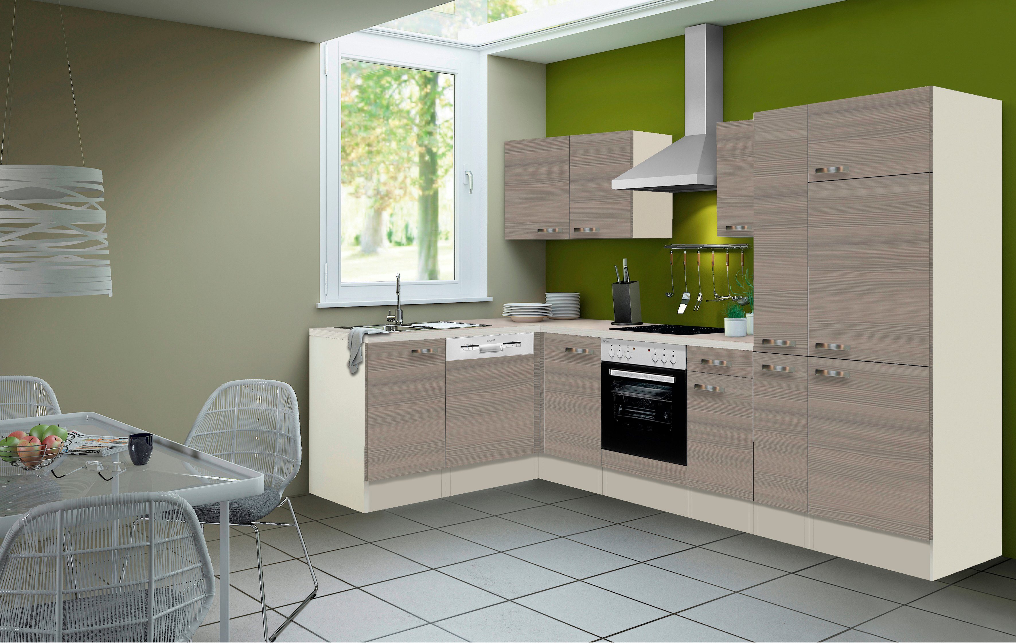 OPTIFIT Winkelküche Vigo, mit E-Geräten, Stellbreite 300 x 175 cm