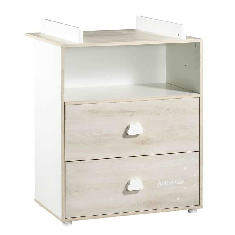 Commode à langer 2 en 1 hêtre cendré Smile