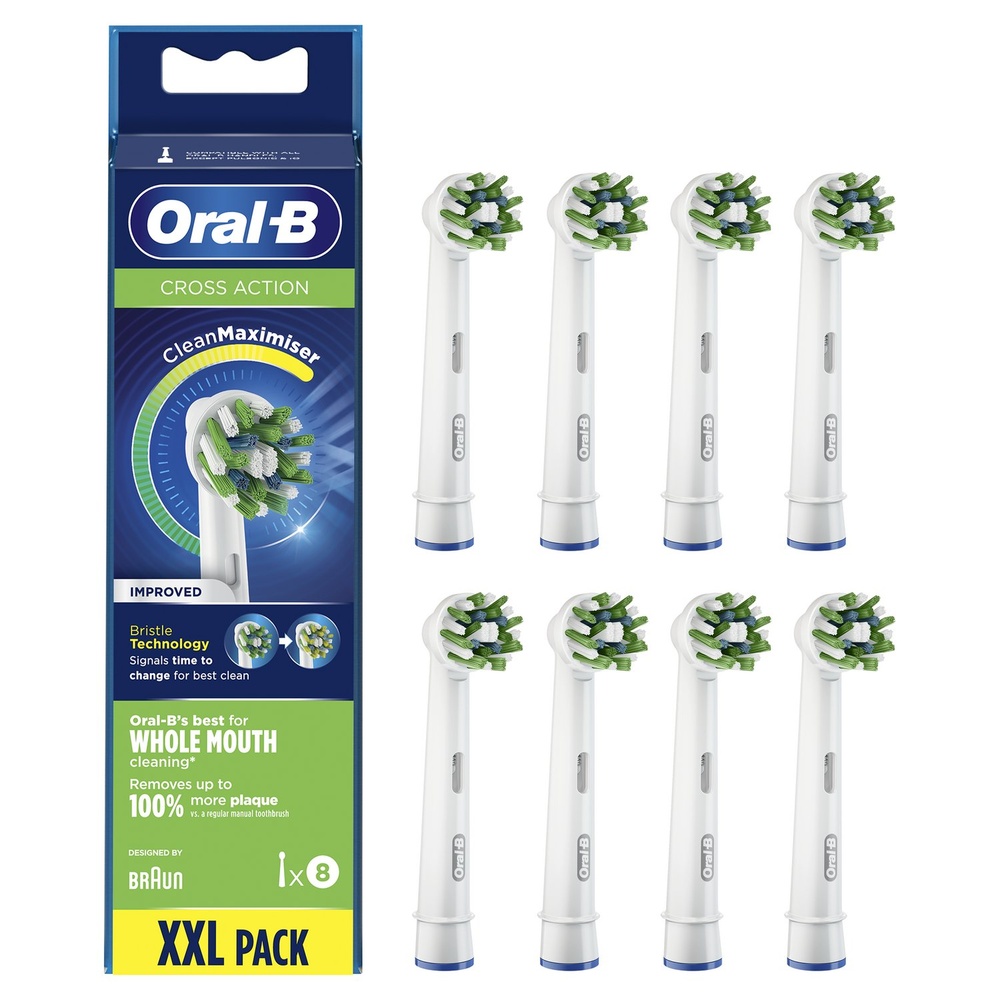 oral-b Oral-B CrossAction Brossette Avec CleanMaximiser, 8 Brossettes De Rechange