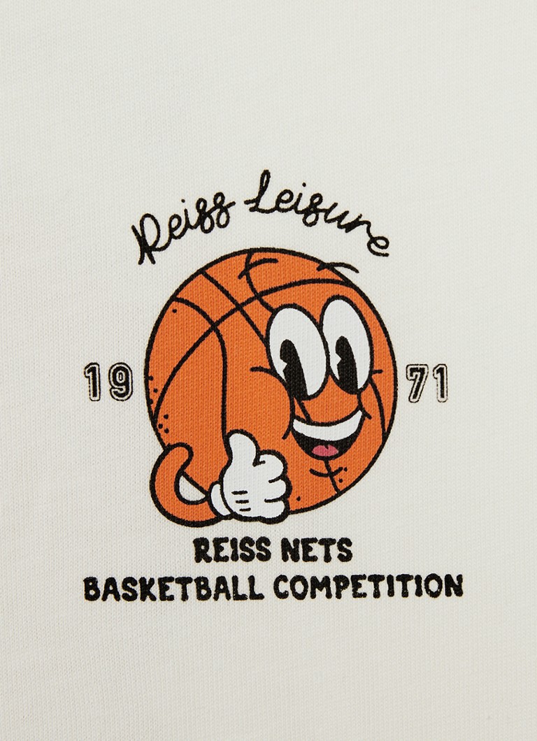 Reiss Netsin ylisuuri t-paita, jossa on logo ja painatus takana