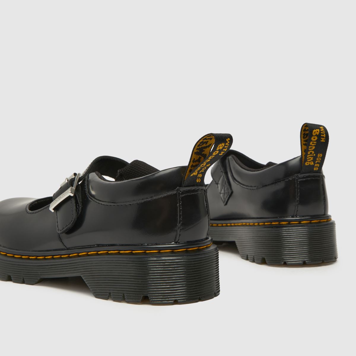 Dr Martens svarta mj bex flickor juniorskor
