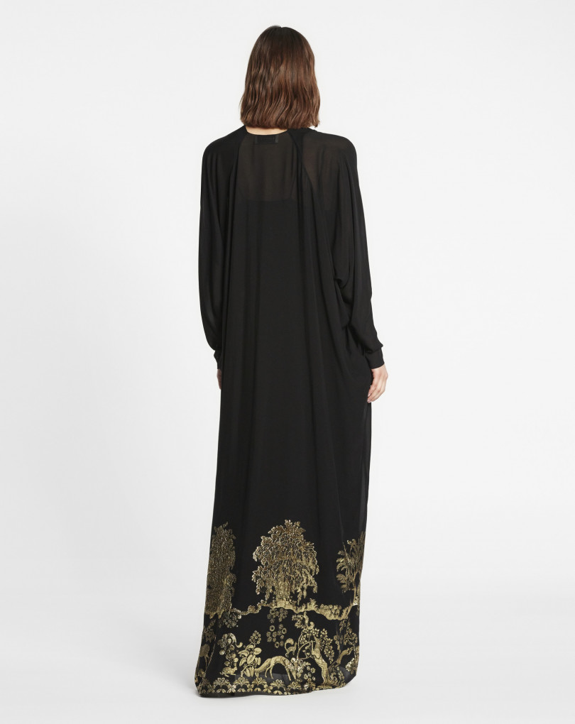 ROBE CAFTAN  EN JACQUARD DE SOIE