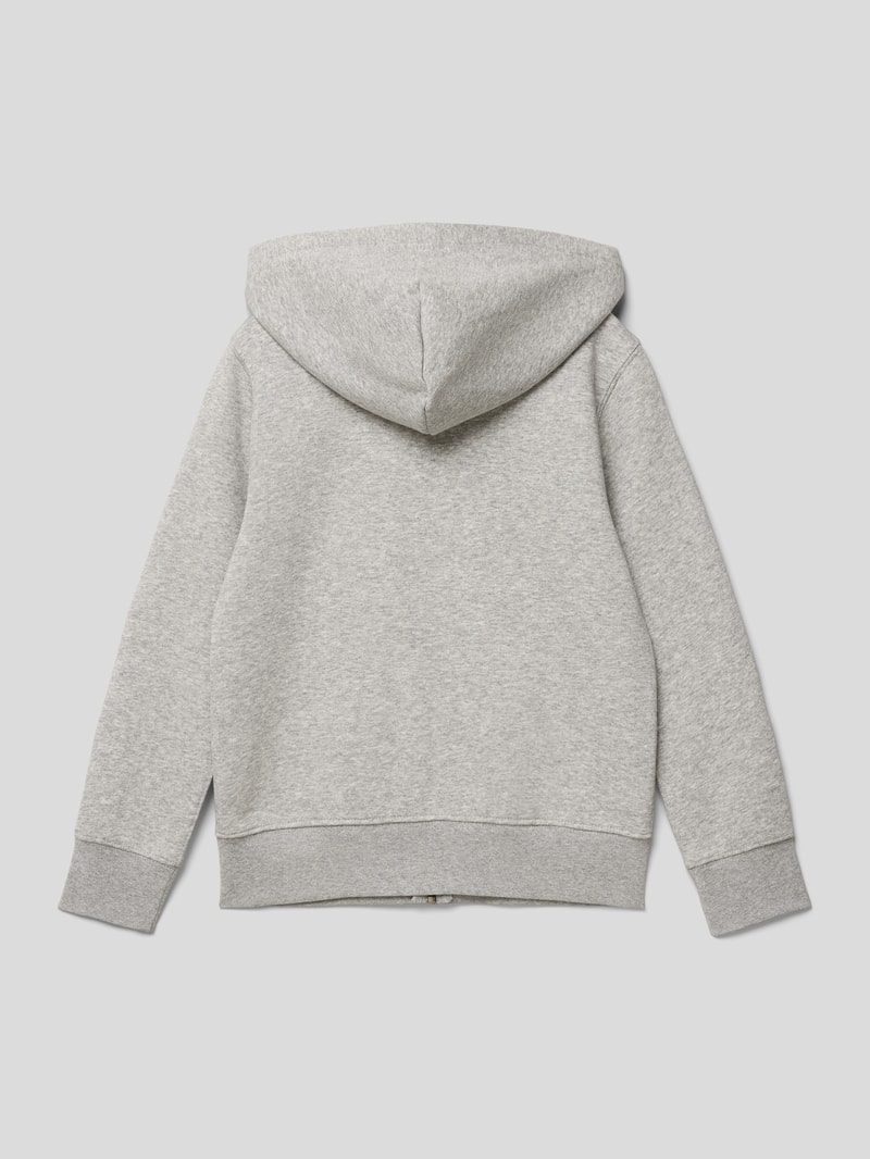 Sweatjacke mit Label-Stitching in hellgrau