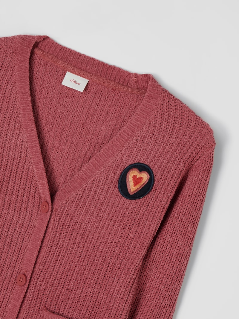 Cardigan aus Samtgarn in mauve