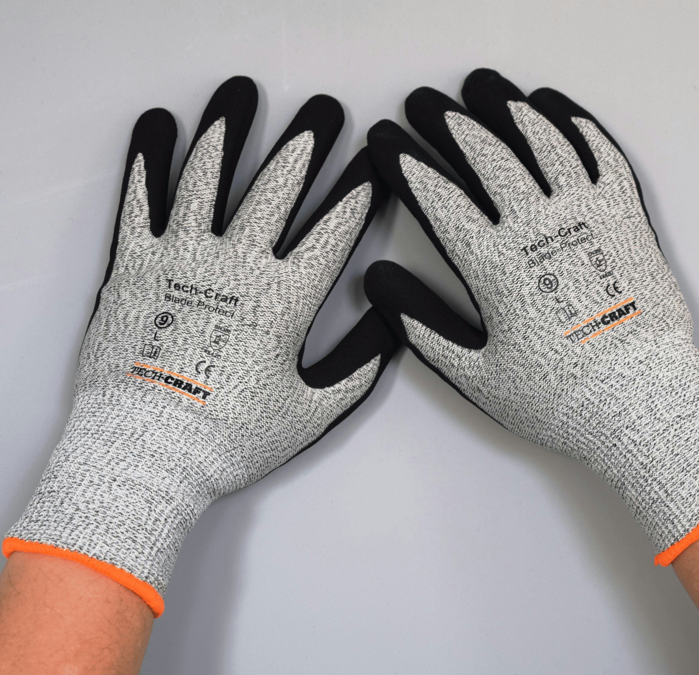 TECH-CRAFT Schnittschutzhandschuhe Schnittschutzhandschuh Blade Protect Gr. 9 3 Paar (3er Set) Touchscreen-Finger