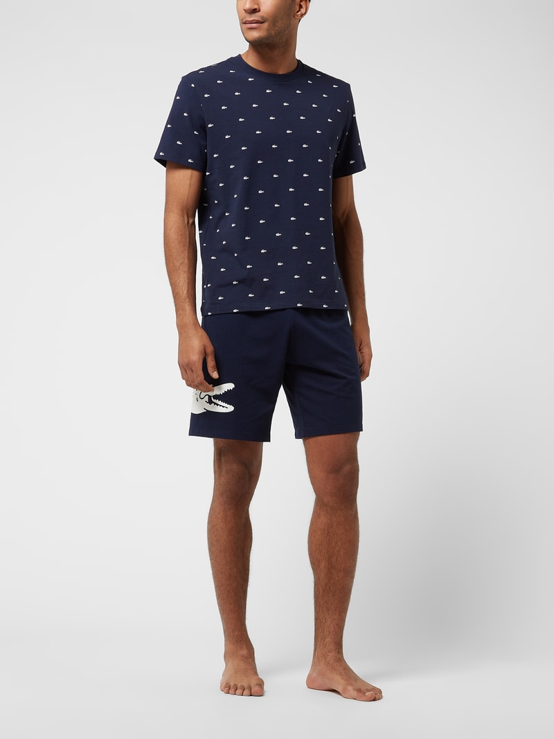 Pyjama-Hose mit Logo in dunkelblau