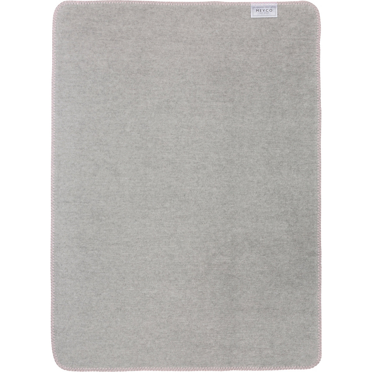Kinderdecke Double Face, grau/rosa, 100 x 150 cm
