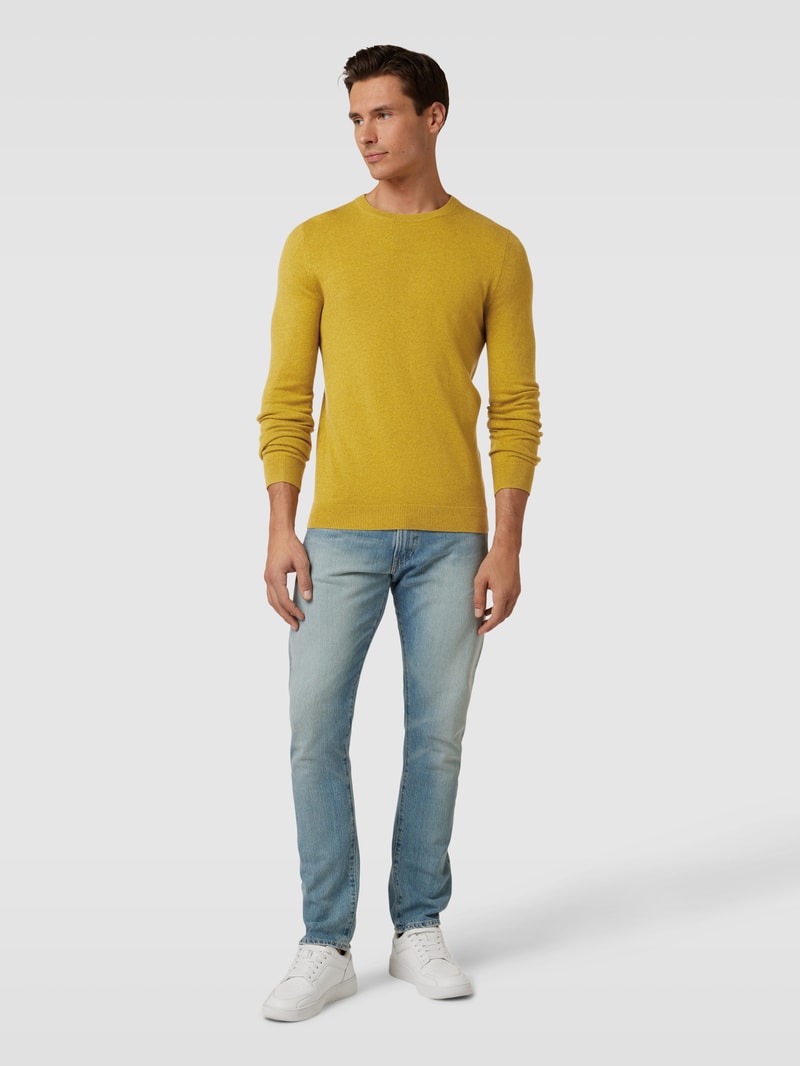 Strickpullover in melierter Optik in senfgelb meliert