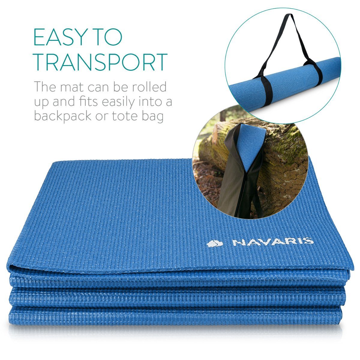 Navaris Yogamatte, klappbare Fitnessmatte - 4mm Sportmatte Fitness Pilates Sport Gymnastikmatte rutschfest - Reisematte faltbar