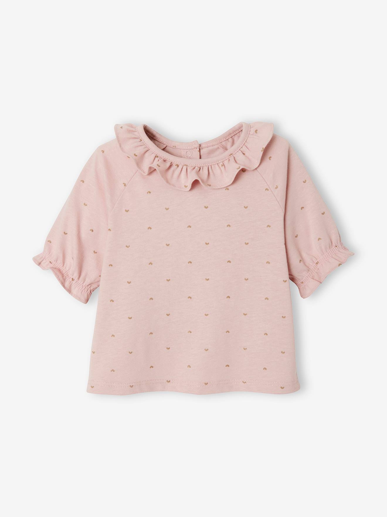 T-shirt à collerette bébé bleu imprimé