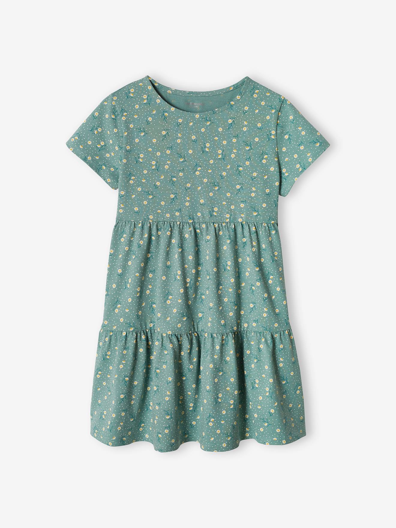 Vertbaudet Mädchen-Set: Kleid & Sweatjacke Oeko-Tex - smaragdgrün
