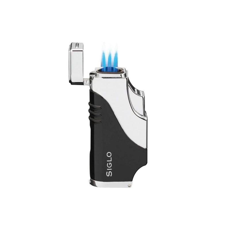 Siglo Triple Flame Feuerzeug Schwarz, Zigarettenanzünder