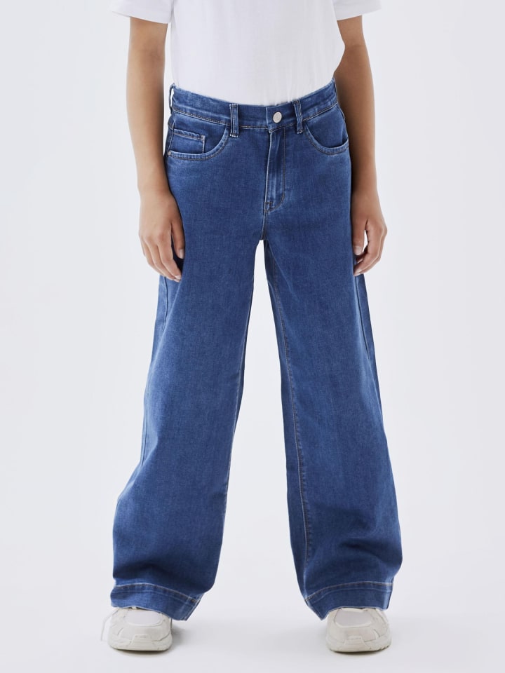 name it Wide Leg Jeanshose in medium blue denim günstig kaufen