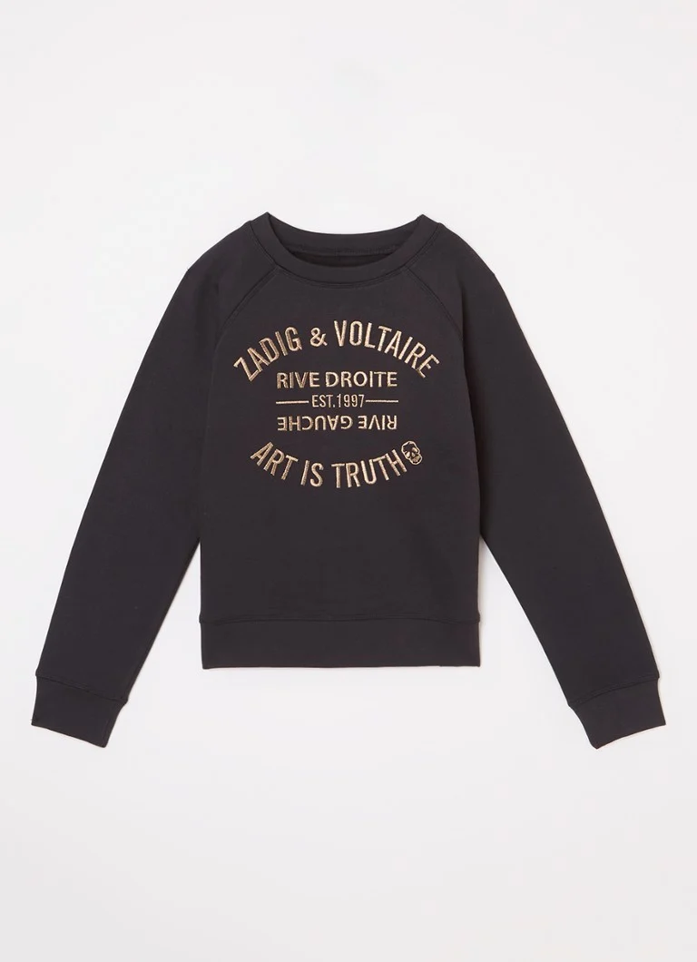 Pulover Zadig&Voltaire Hailey cu logo imprimat
