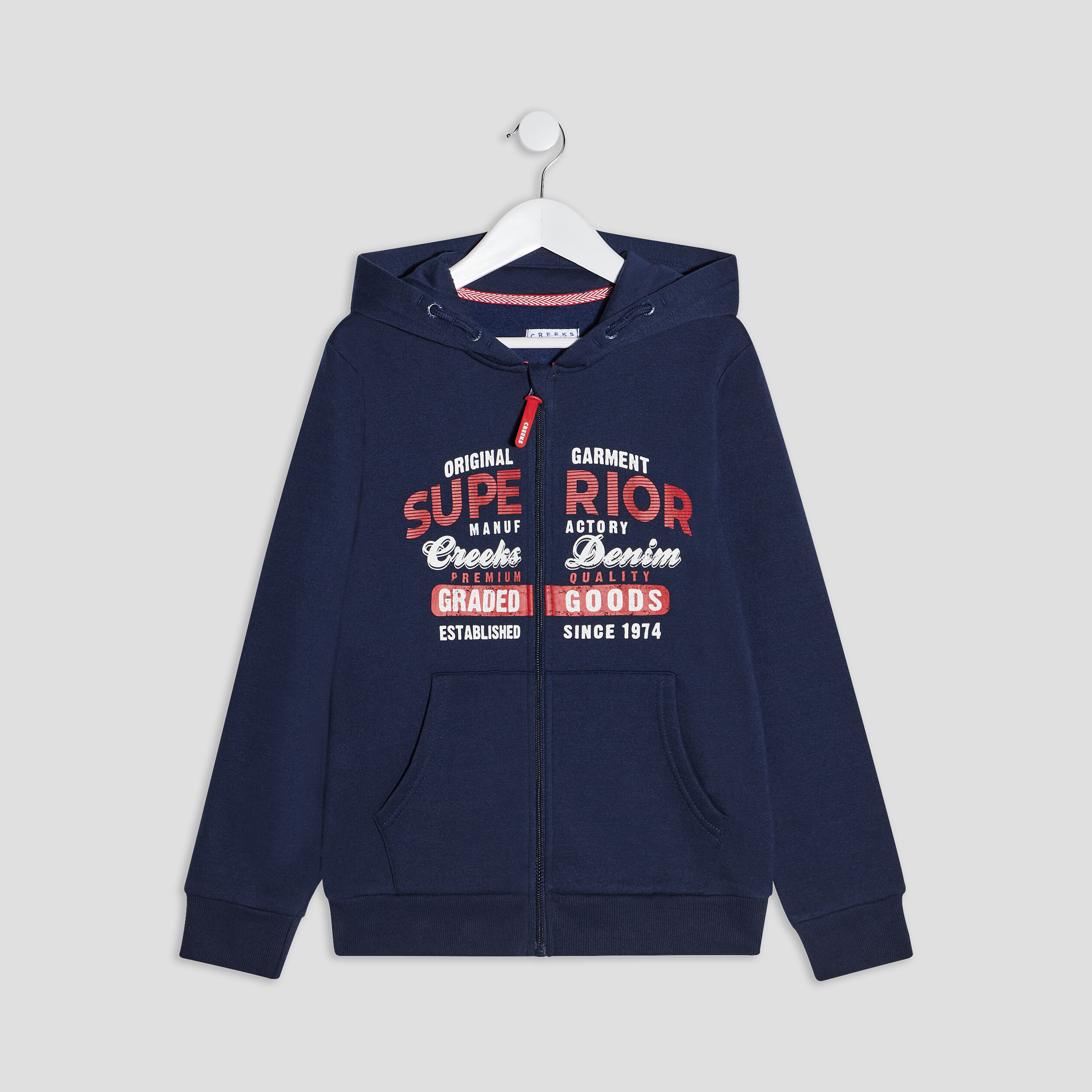 Sweat à capuche Creeks bleu marine homme | La Halle