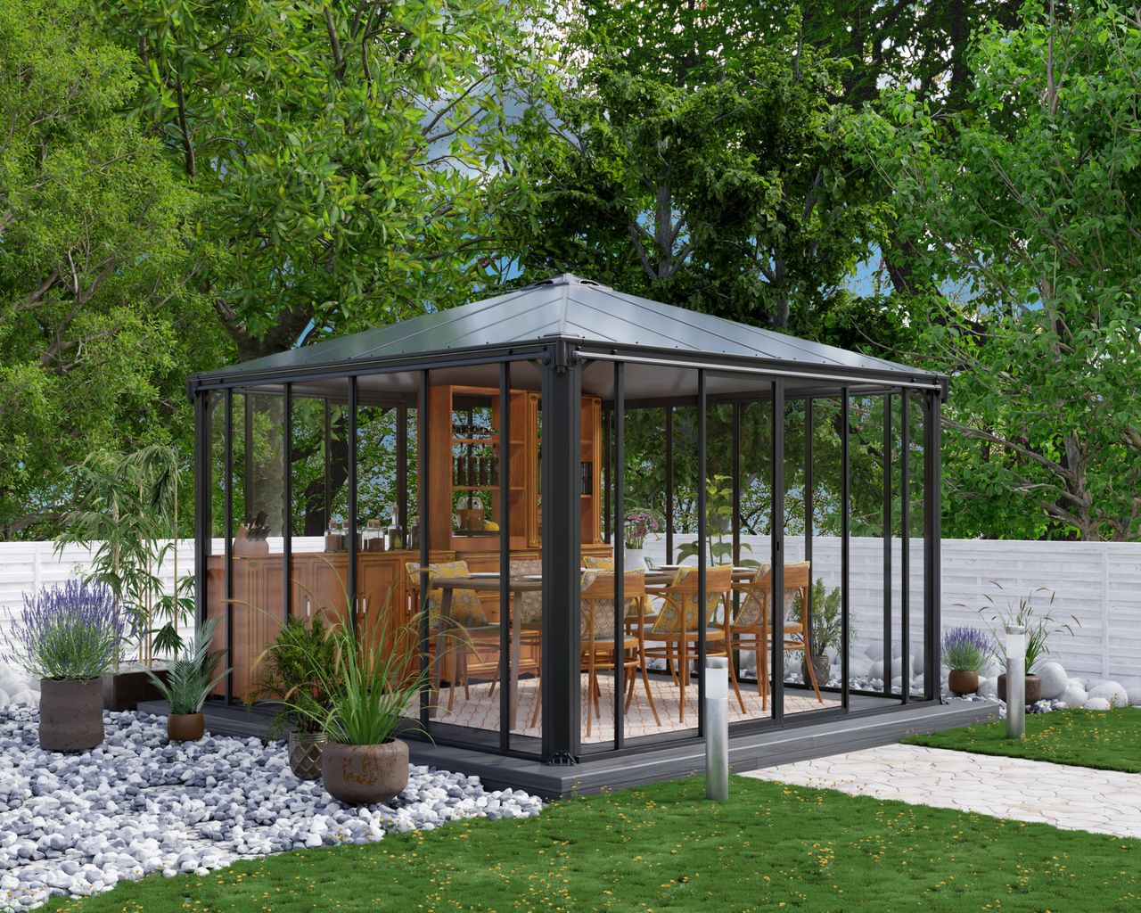 Canopia by Palram Ledro 3.6 X 3.6 geschlossener Pavillon, anthrazit, bronze
