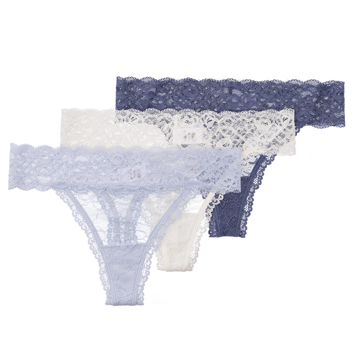 3 Damen Strings mit Spitze