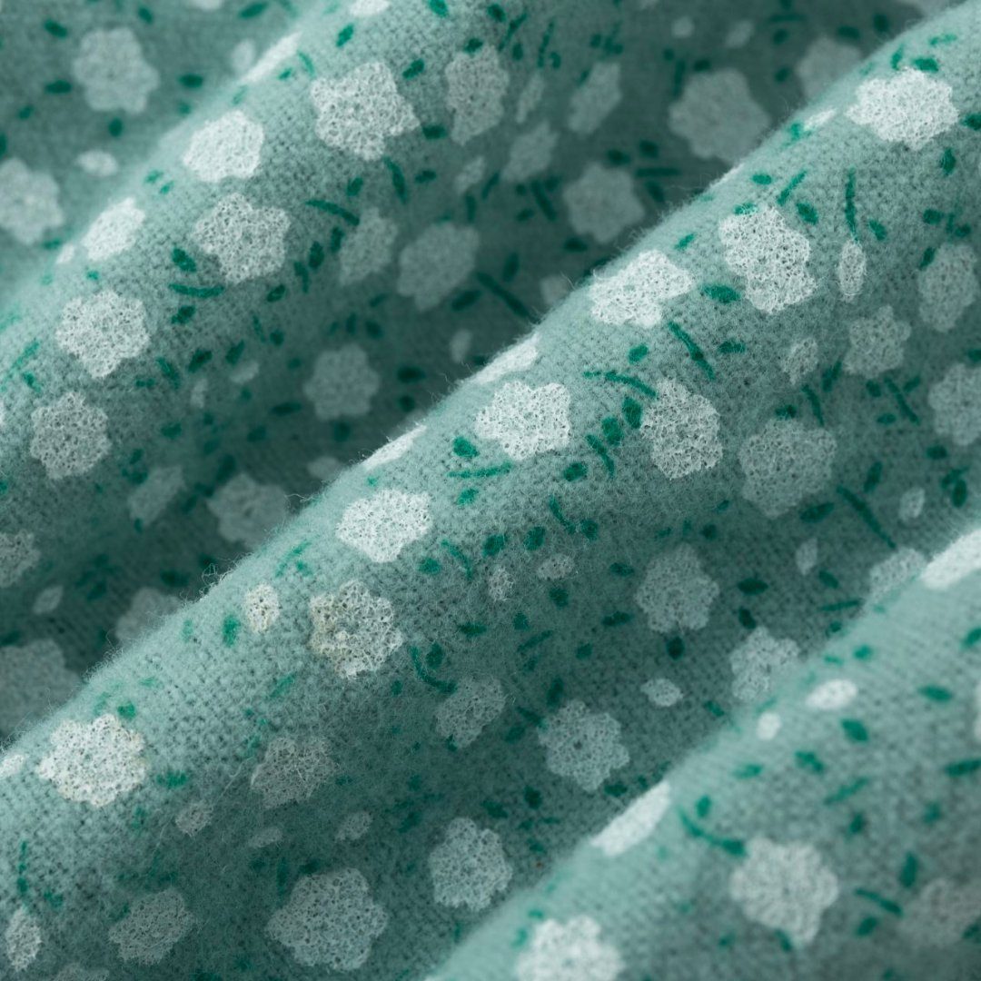 suebidou Midirock Mädchenrock aus Flanellstoff mit Liberty-Blumen mintgrün (116-tlg) lumen-Allover-Druck