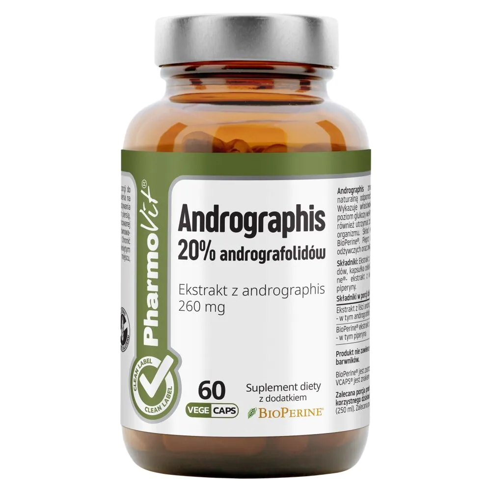 PharmoVit Clean Label Andrographis Екстракт листа андрографиса 260 мг капсуле