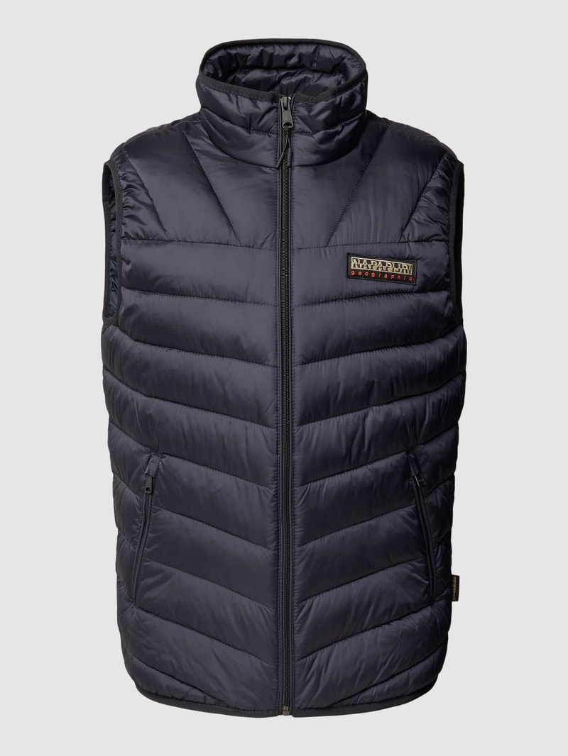 Regular Fit Steppweste mit Stehkragen Modell 'AERONS' in schwarz