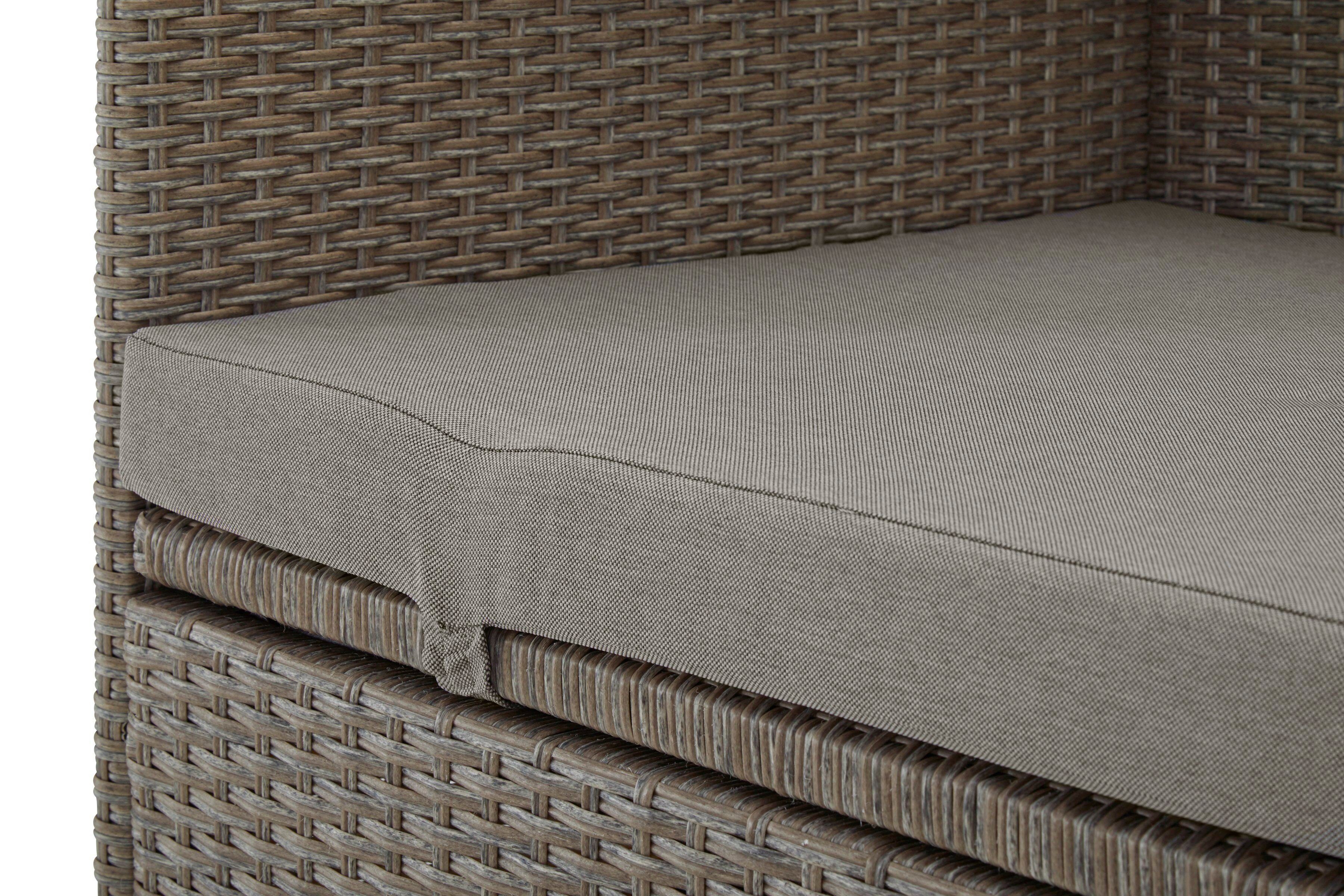 KONIFERA Loungesofa Alabama, BxTxH: 200x133x60 cm, Polyrattan, inkl. Auflage