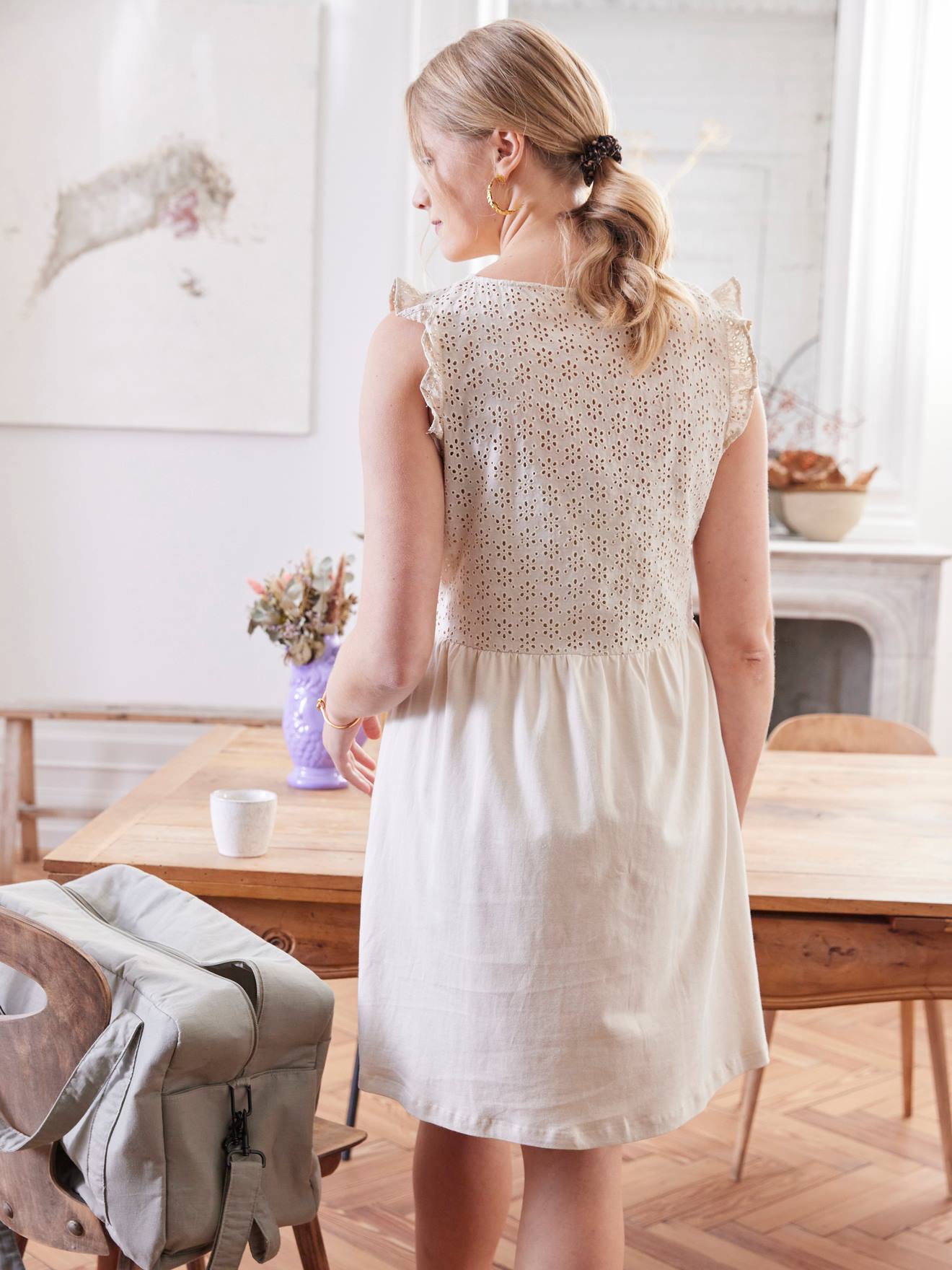 Vertbaudet Kurzes Kleid für Schwangerschaft und Stillzeit - marine