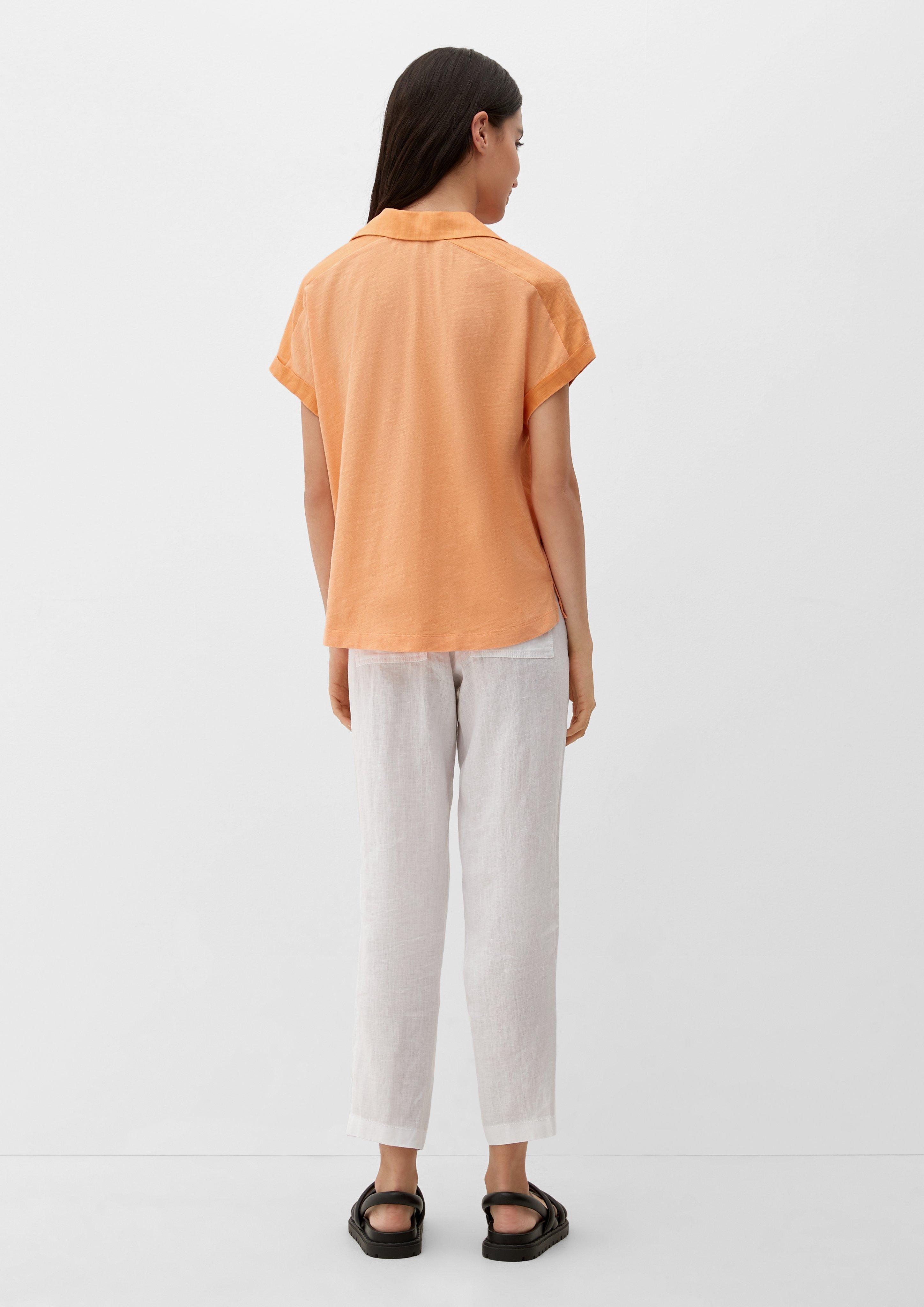 Blusenshirt mit Leinen-Front  2132144-2115