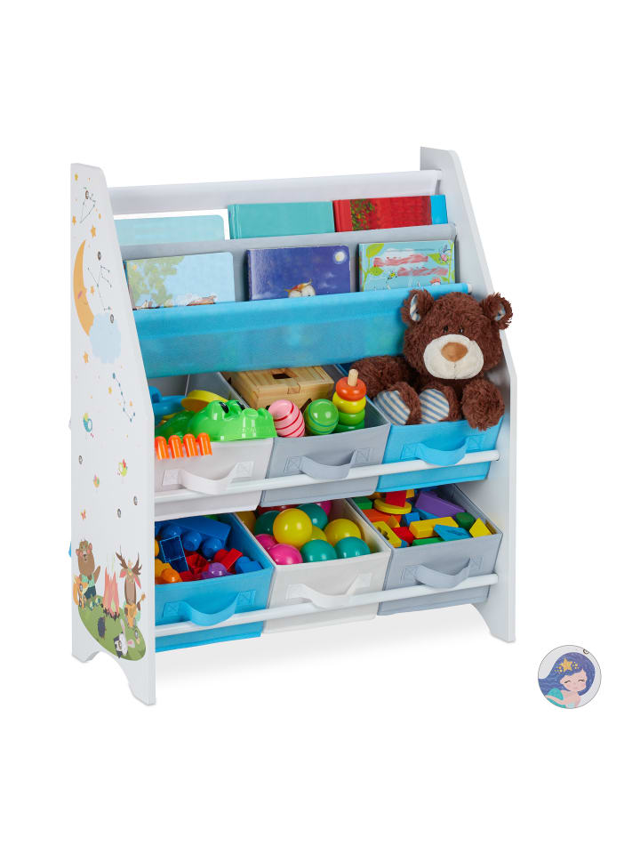 relaxdays Kinderregal Tiere in Bunt - (B)62 x (H)74 x (T)31,5 cm günstig kaufen onesize