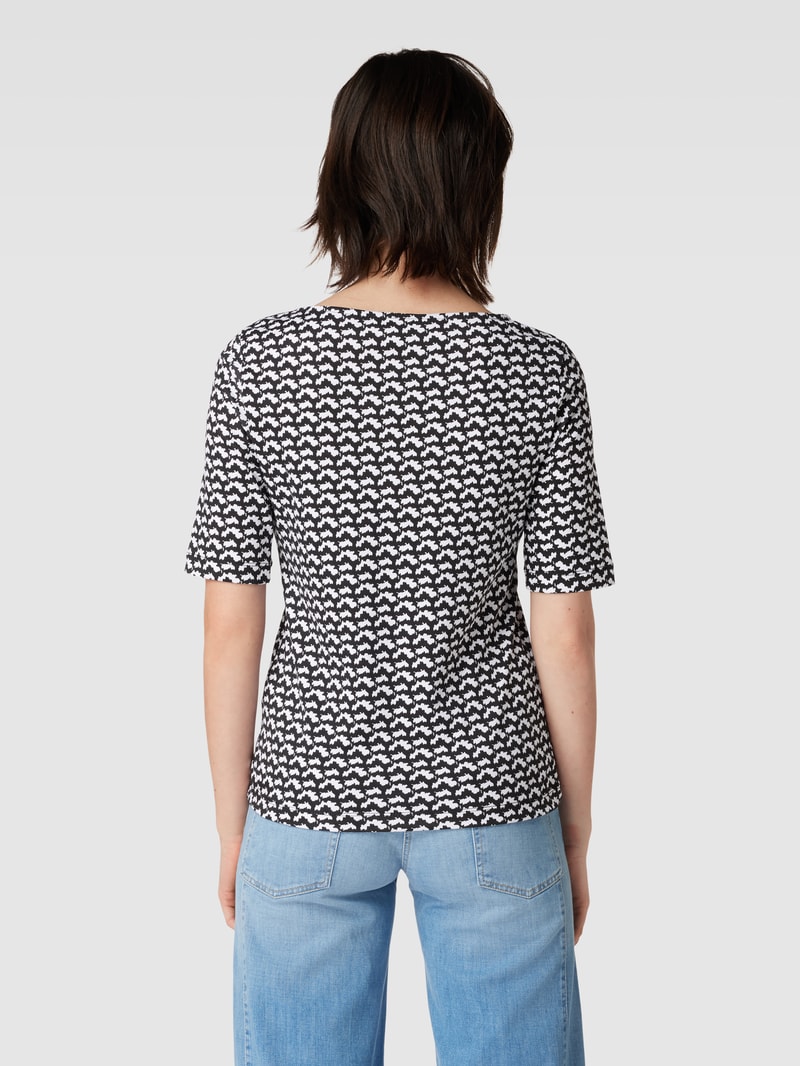 T-Shirt mit Allover-Muster in schwarz