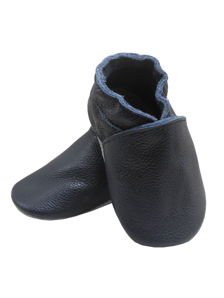 Yalion Leder-Krabbelschuhe in Dunkelblau günstig kaufen