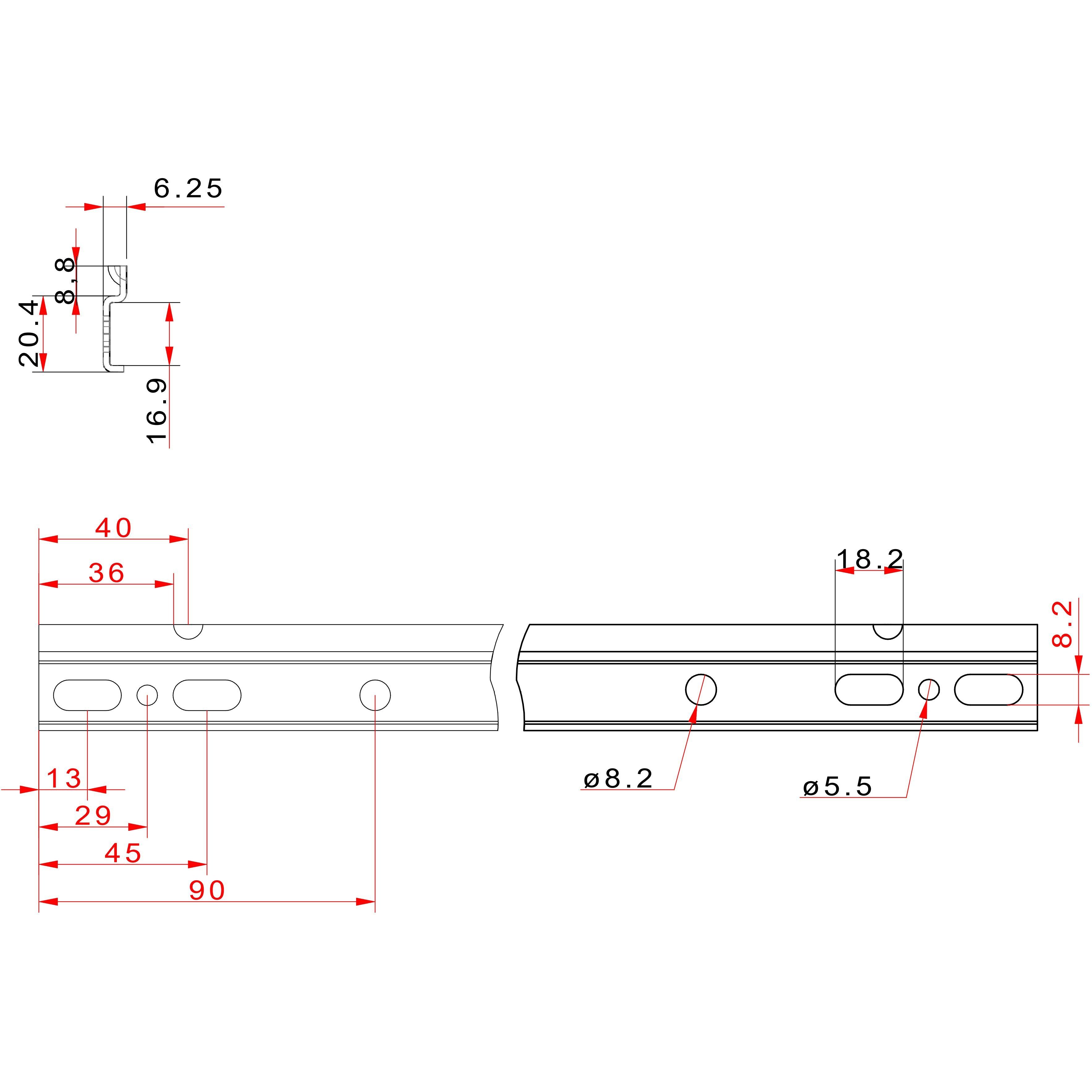 SO-TECH® Montagezubehör Schrankaufhängeschiene 48 - 1150 mm