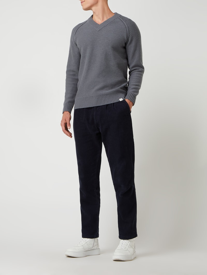 Pullover aus Wollmischung in jeans