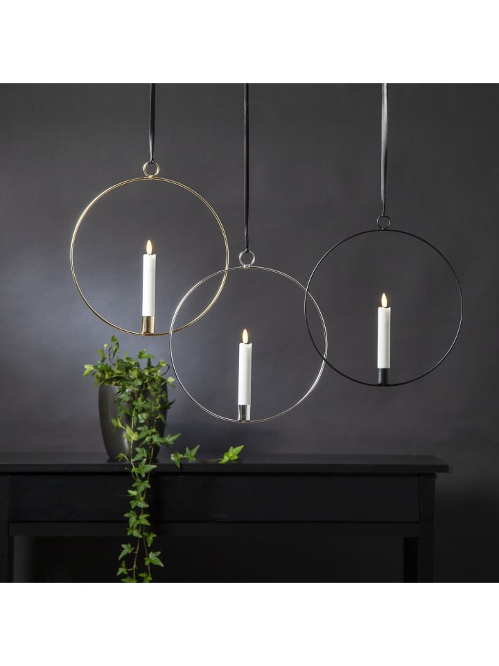 STAR Trading LED Lichterkranz Flamme Ring, schwarz, 30cm in Schwarz günstig kaufen onesize