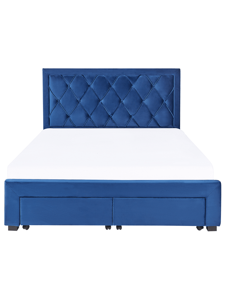 Beliani Doppelbett LIEVIN in Blau - (W) 165 x (H) 122 x (L) 217 cm günstig kaufen onesize