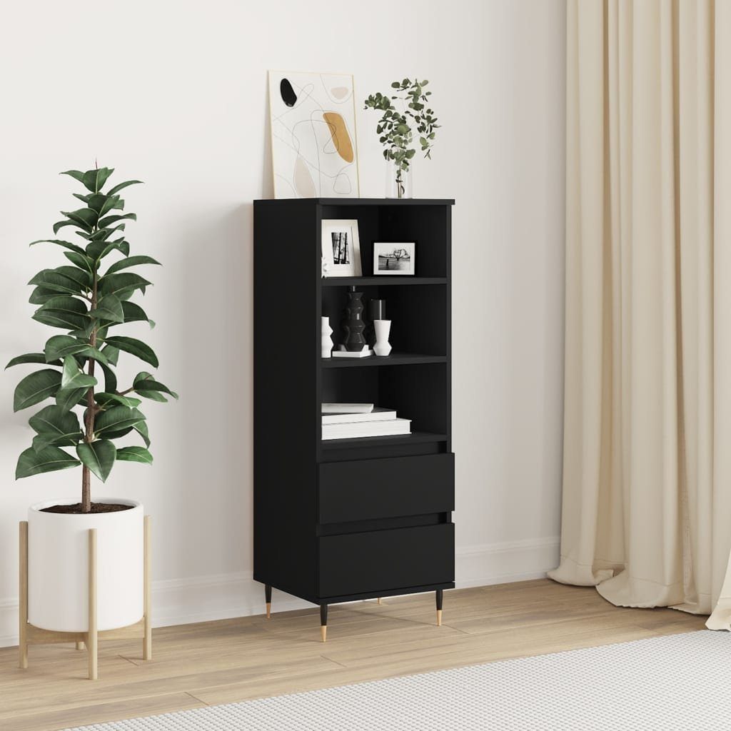 vidaXL Sideboard Highboard Schwarz 40x36x110 cm Holzwerkstoff (1 St)