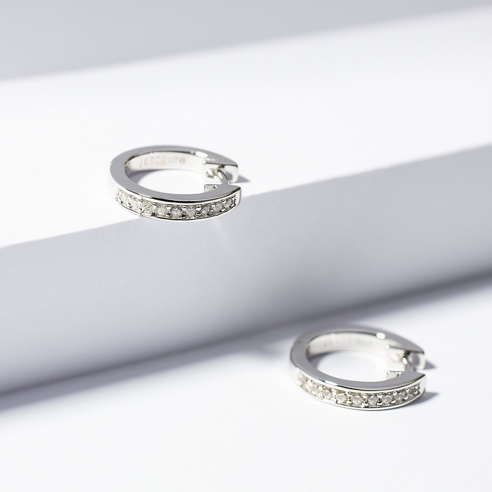 Jette Créoles 925 Argent rhodié Boucles d'oreilles